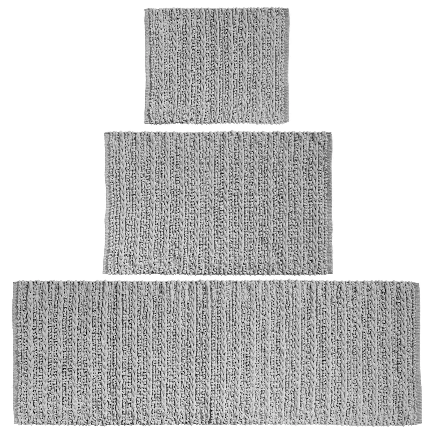 Gray Cotton Braided Bath Mat Set 1 Gray Cotton Braided Bath Mat Set