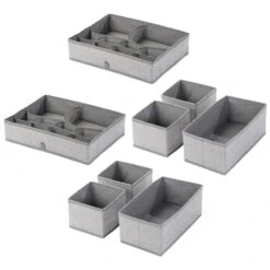 Set Of 8 Fabric Drawer Organizers -Home storage 1600 Square JPG 07537MDB.MAIN 3