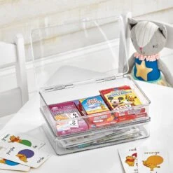 Stackable Bin With Lid 7 X 10.7 X 2 16 Stackable Bin With Lid 7 X 10.7 X 2 -Home storage 1600 Square JPG 08189MDHS