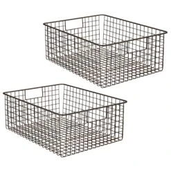 Wire Pantry Basket With Handles 16 X 12 X 6 -Home storage 1600 Square JPG 08614MDCO.PT02