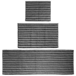Cotton Ribbed Bath Mat Set