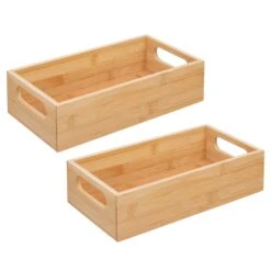 Bamboo Bin 11.5 X 6 X 3 -Home storage 1600 Square JPG 09952MDK.PT02
