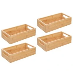 Bamboo Bin 11.5 X 6 X 3 -Home storage 1600 Square JPG 09953MDK.PT02