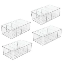 4-Section Divided Kitchen Bin 10.5 X 6 X 3.5 -Home storage 1600 Square JPG 10087MDK.PT02