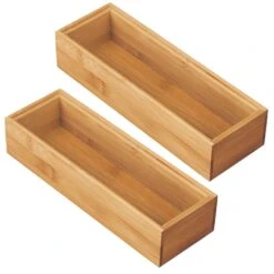 Bamboo Desk Drawer Organizer 9 X 3 X 2