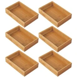 Bamboo Kitchen Drawer Organizer 9 X 6 X 2 -Home storage 1600 Square JPG 11432MDO.MAIN 3