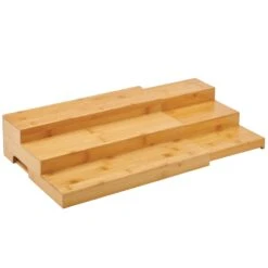 3-Tier Expandable Bamboo Shelf -Home storage 1600 Square JPG 13165MDK.PT08