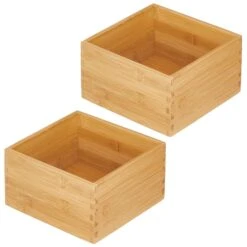 Bamboo Bin Set 7 X 7 X 4 9 Bamboo Bin Set 7 X 7 X 4 -Home storage 1600 Square JPG 16309MDK.MAIN 3