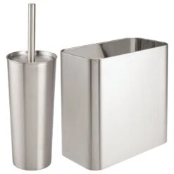 2-Piece Stainless Steel Trash Can And Toilet Brush Set -Home storage 1600 Square JPG 16461MDBST.MAIN