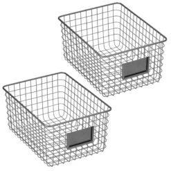 Kitchen Wire Basket With Label Holder 12 X 9 X 6 19 Kitchen Wire Basket With Label Holder 12 X 9 X 6 -Home storage 1600 Square JPG 16930MDK.MAIN 3