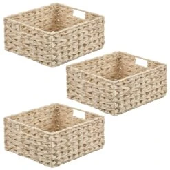 Woven Plastic Basket 13 X 12 X 6 -Home storage 1600 Square JPG 17408MDK.MAIN 3