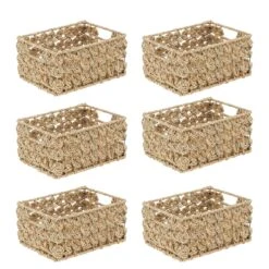 Seagrass Rose Weave Basket With Handles 12 X 9 X 6 -Home storage 1600 Square JPG 17550MDK.MAIN 3