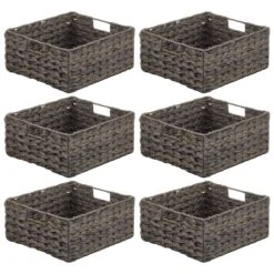Woven Plastic Basket 13 X 12 X 6 -Home storage 1600 Square JPG 18022MDK.MAIN 3