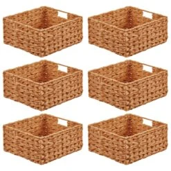 Woven Plastic Basket 13 X 12 X 6 -Home storage 1600 Square JPG 18023MDK.MAIN 3