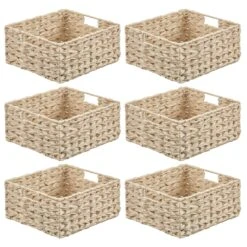 Woven Plastic Basket 13 X 12 X 6 -Home storage 1600 Square JPG 18024MDK.MAIN 3