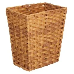 Rectangular Woven Wastebasket