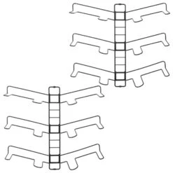 3-Pair Wall Mount Shoe Display Rack