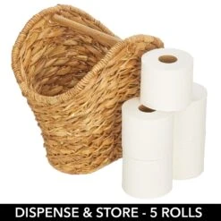 Hyacinth Toilet Paper Dispenser Basket -Home storage 1600 Square JPG 18518MDBST detail3