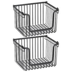 Stackable Wire Pantry Baskets 10 X 12 X 8 -Home storage 1600 Square JPG 18608MDK.MAIN 3