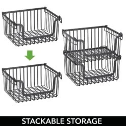 Stackable Wire Pantry Baskets 10 X 12 X 6 15 Stackable Wire Pantry Baskets 10 X 12 X 6 -Home storage 1600 Square JPG 18611MDK.PT03