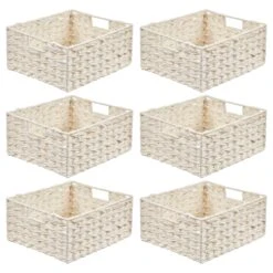 Woven Plastic Basket 13 X 12 X 6 -Home storage 1600 Square JPG 19327MDK.MAIN 3