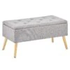 Tufted Storage Bench With Hinge Lid