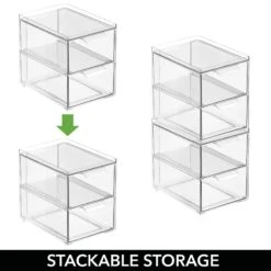 2-Drawer Stackable Kitchen Organizer 8.5 X 6 X 8 -Home storage 1600 Square JPG 20487MDK detail2