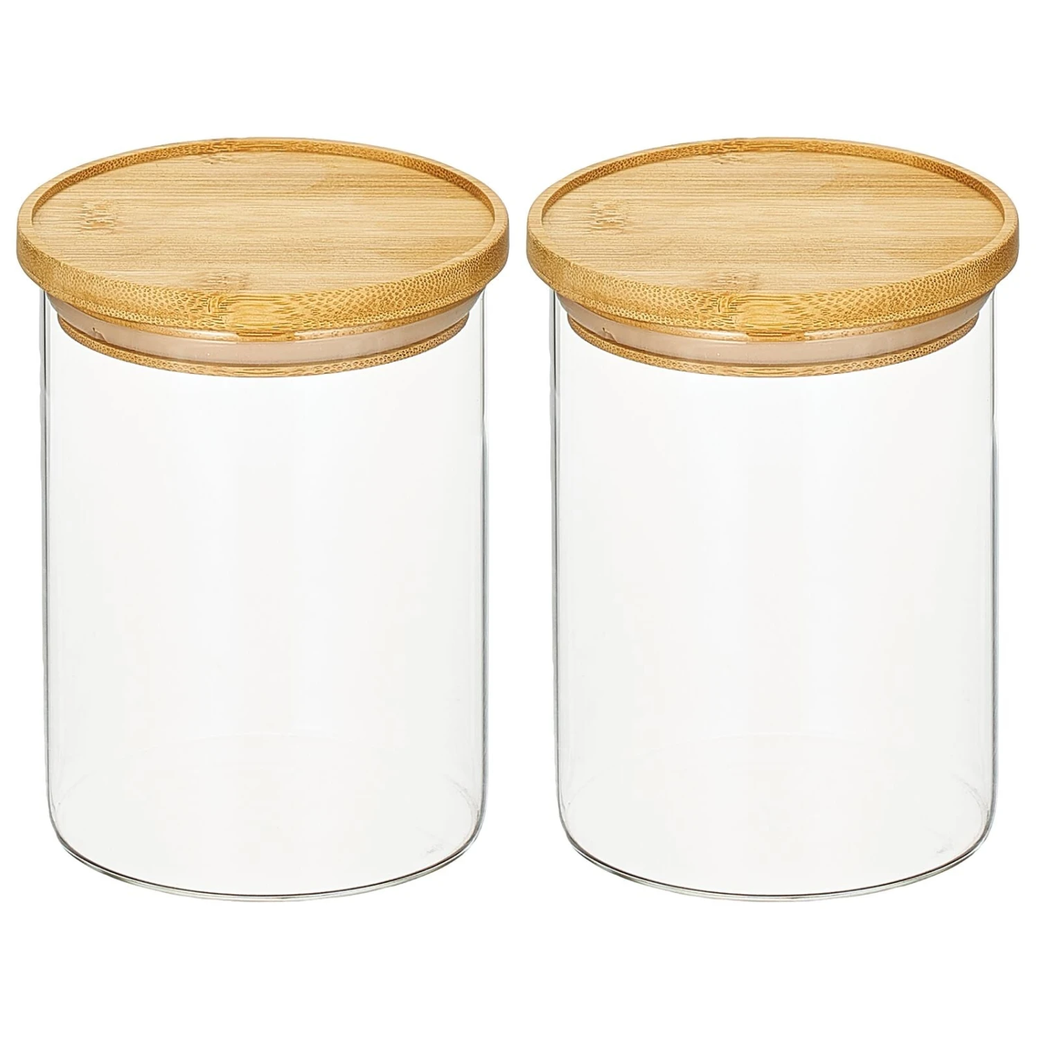 Glass Kitchen Canister With Bamboo Lid 1 Glass Kitchen Canister With Bamboo Lid