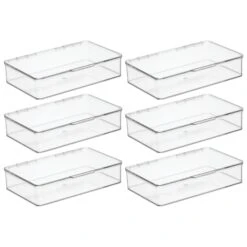 Stackable Bin With Lid 7 X 10.7 X 2 19 Stackable Bin With Lid 7 X 10.7 X 2 -Home storage 1600 Square JPG 21259MDK.MAIN 3