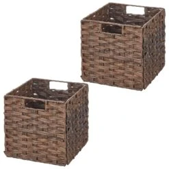Woven Plastic Cube Basket 10.5 X 10.5 X 10.5