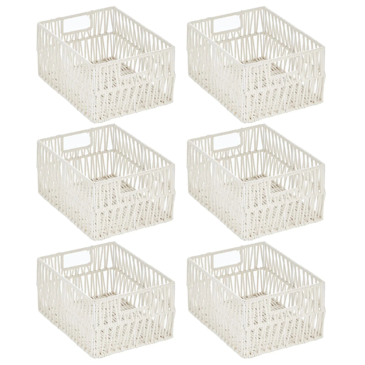 Macrame Wire + Cotton Rope Baskets 12 X 9 X 6 2 Macrame Wire + Cotton Rope Baskets 12 X 9 X 6 - Image 2