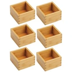 Bamboo Kitchen Drawer Organizer 4 X 4 X 2.5 -Home storage 1600 Square JPG 21579MDK.MAIN 3