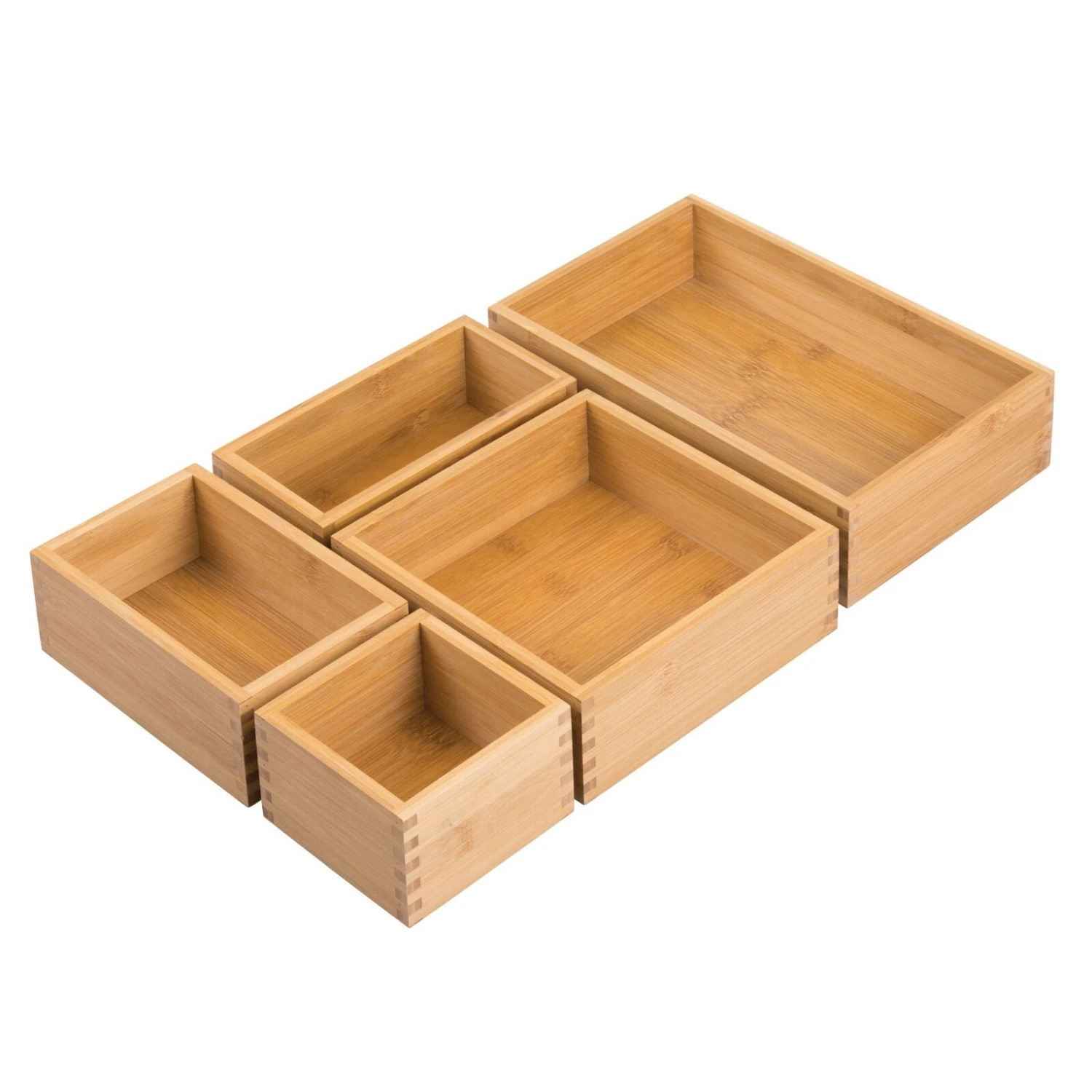 5-Piece Bamboo Drawer Organizer Set 6 5-Piece Bamboo Drawer Organizer Set - Image 6