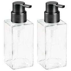 Square Glass Refillable Foaming Soap Dispenser -Home storage 1600 Square JPG 51364 Outline