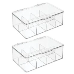 Divided Tea Organizer With Lid 7 X 10.5 X 3.5 -Home storage 1600 Square JPG 6177MDK.MAIN 3