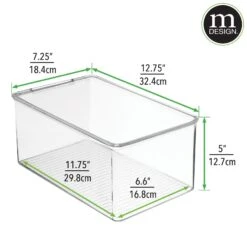 Hinged-Lid Toy Box 12.75 X 7.25 X 5 10 Hinged-Lid Toy Box 12.75 X 7.25 X 5 -Home storage 1600 Square JPG RFQ 11190 dims clear
