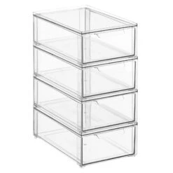 Stackable Closet Storage Drawer 12.5 X 8 X 4 -Home storage 1600 Square JPG RFQ 33733 4 stack naked