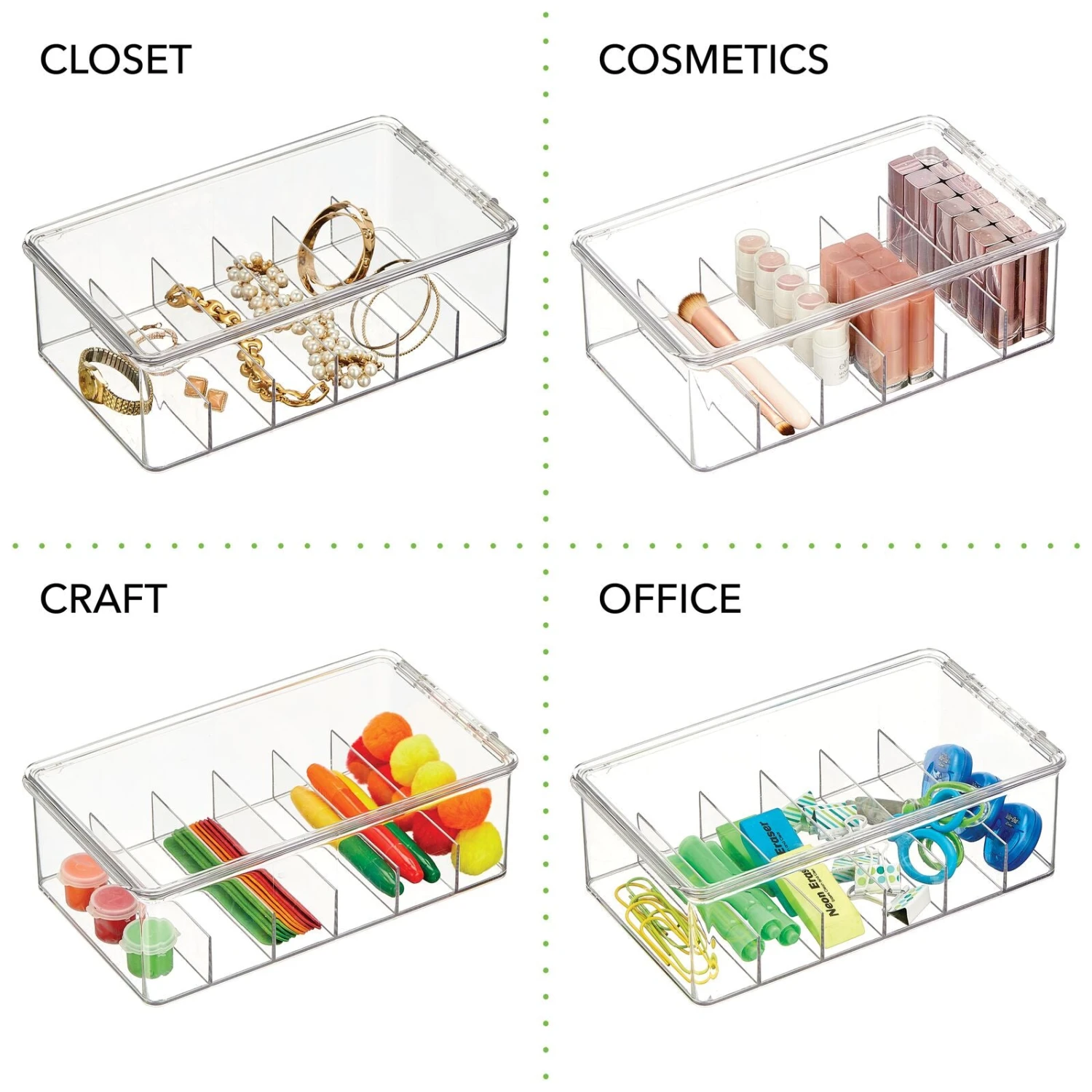 6-Section Stackable Storage Box 4 6-Section Stackable Storage Box - Image 4