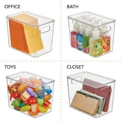 Stackable Bin Set 10 X 6 X 8 11 Stackable Bin Set 10 X 6 X 8 -Home storage 1600 Square JPG RFQ 43524 clear clear detail2