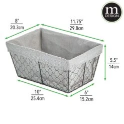 Wire Basket With Fabric Liner -Home storage 2000 300DPI 16954MDHS dims