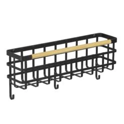 Mail And Key Wall Organizer With Bamboo Handle