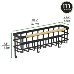 Mail And Key Wall Organizer With Bamboo Handle 10 Mail And Key Wall Organizer With Bamboo Handle -Home storage 2000 300DPI 21971MDHS dims