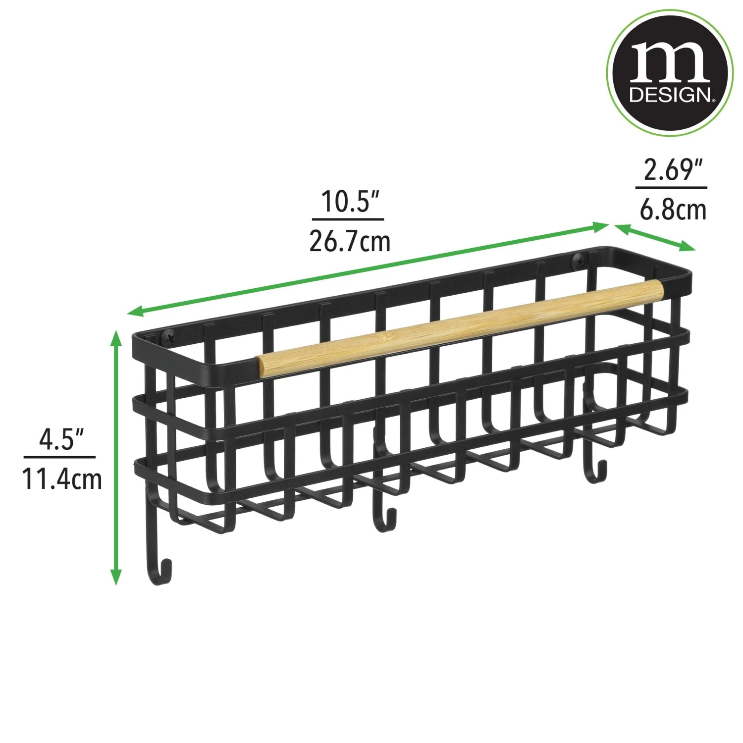 Mail And Key Wall Organizer With Bamboo Handle 4 Mail And Key Wall Organizer With Bamboo Handle - Image 4