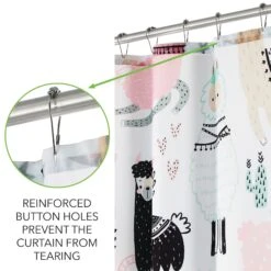 Leaping Llamas Shower Curtain -Home storage 2000 300DPI 22354MDSC 5