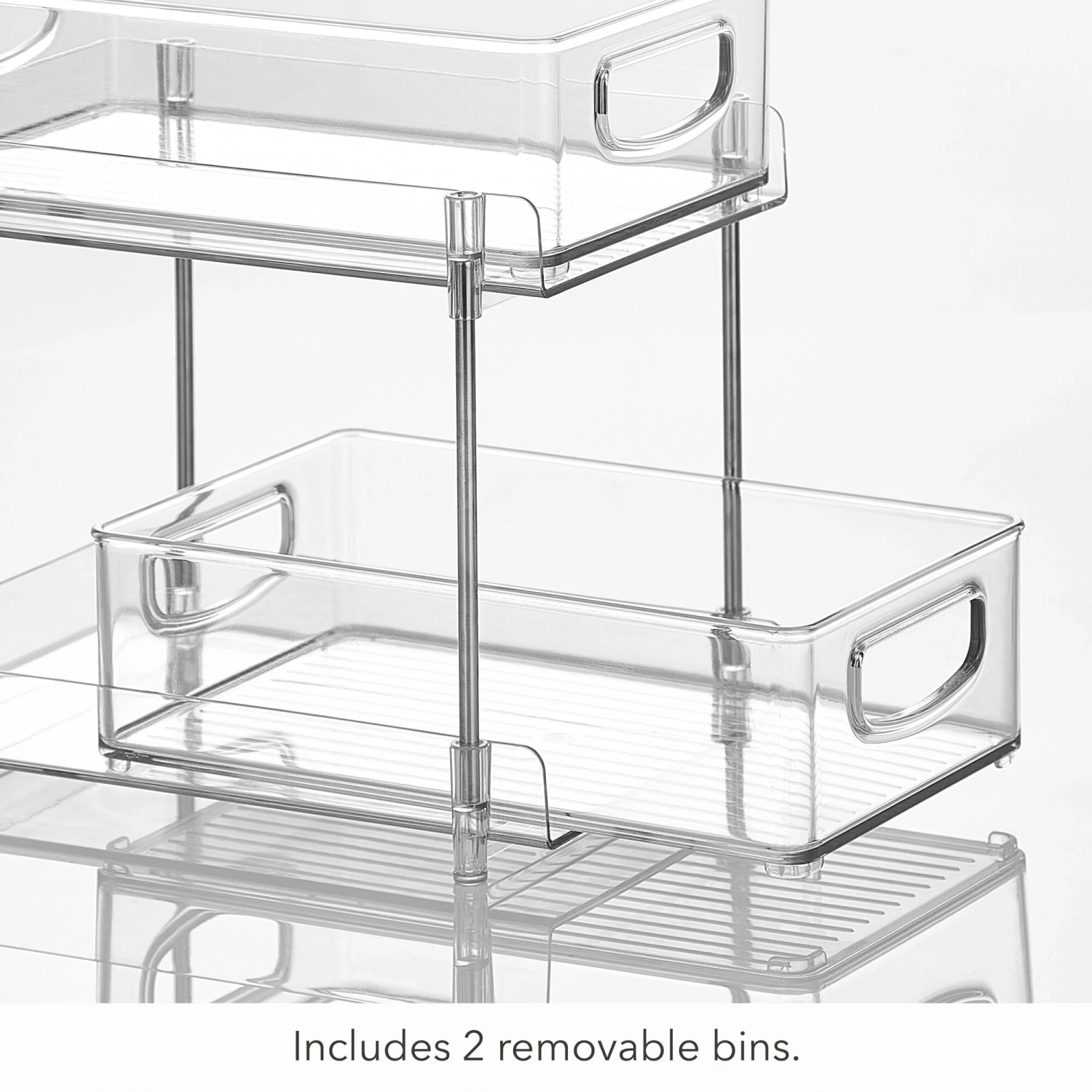 2-Tier Organizer With Pull-Out Bins 10 X 8 X 11 4 2-Tier Organizer With Pull-Out Bins 10 X 8 X 11 - Image 4