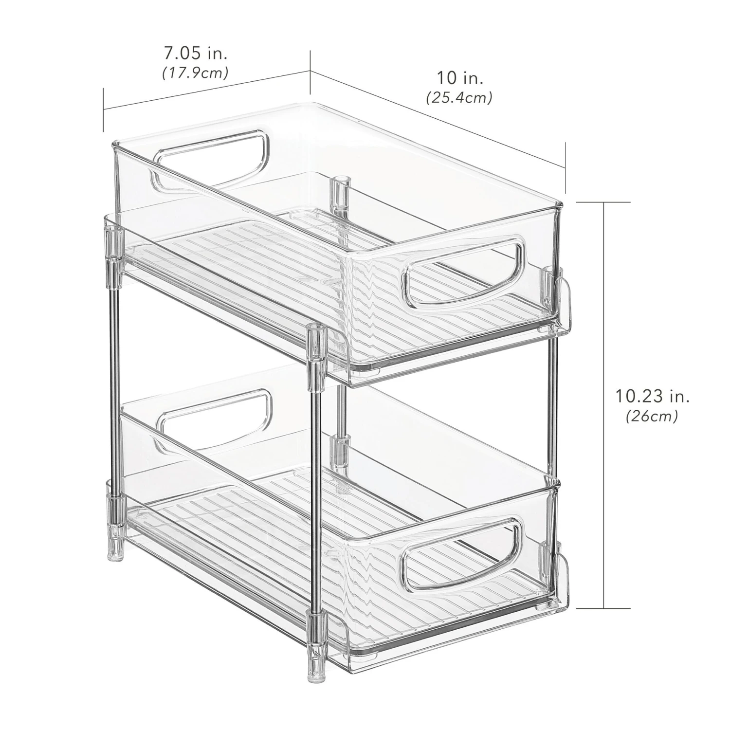 2-Tier Organizer With Pull-Out Bins 10 X 8 X 11 3 2-Tier Organizer With Pull-Out Bins 10 X 8 X 11 - Image 3