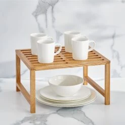 Ash Wood Kitchen Cabinet Shelf Organizer -Home storage 2000 300DPI 22825MD Glam