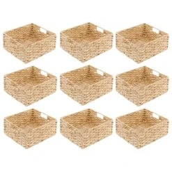 Braided Hyacinth Basket With Handles 13 X 12 X 6 -Home storage 2000 300DPI 22909MDK.MAIN 3