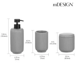 3-Piece Resin Bathroom Accessories -Home storage 2000 300DPI 24389MDBA dims