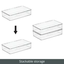 Stackable Lidded Organizer 7 X 10.5 X 2.5 -Home storage 2000 300DPI RFQ 32743 Clear stackable